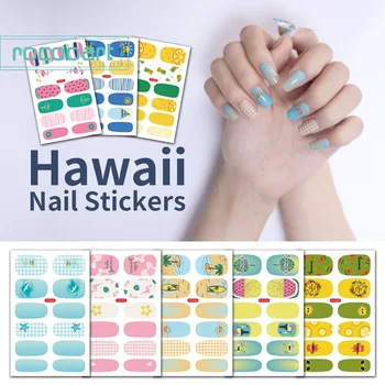 Havajih Serije Nalepke za Nohte Nail Obloge Polno Kritje za Nohte, Nalepke DIY Samolepilne Nail Art Okras