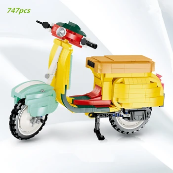 High-tech Serije Mali Ovce, motorno kolo, Klasičen Model gradniki Kit Opeke Ustvarjalno MOC Motocikla Otroci Igrače Za Otroke