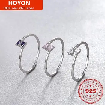 HOYON original 925 sterling srebro odprite cirkon obroč za ženske luksuzni nakit modni Poročne poročni prstan set za dekle stranka darilo