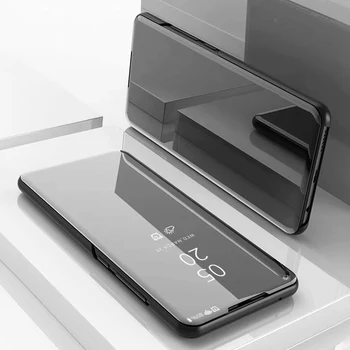 Huawei Y5 2019 AMN LX1 Primeru Smart Projekcijska Stojala Ogledalo Plating Usnja Kritje velja za Huawei Y5 2019 AMN LX2 LX3 Coque Capa