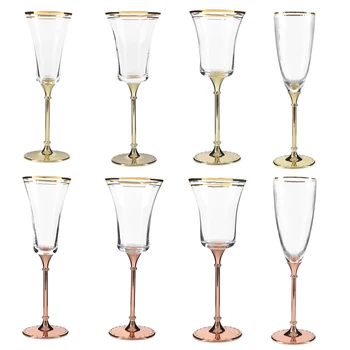 Izvirno Ustvarjalno Steklene Skodelice Poroko Šampanjec Flavta Barvnega Stekla Čaš Kristalno Pregleden Pokal Bar, Komplet Kuhinja Drinkware