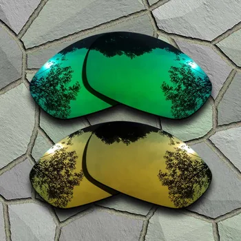 Jade Zelene in Rumene, Zlate Polarizirana sončna Očala Zamenjava Leč za Ravne Suknjič 2007