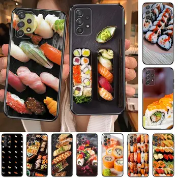 Japonske hrane suši Telefon Primeru Trup Za Samsung Galaxy A70 A50 A51 A71 A52 A40 A30 A31 A90 A20E 5G a20s Črno Lupino Umetnosti Celice Cov