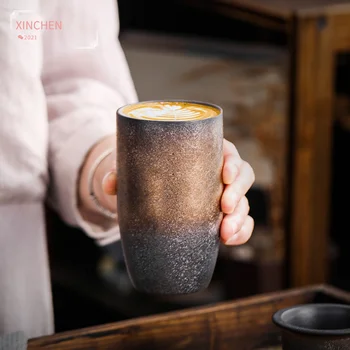 Japonski Retro Keramično Skodelico Kave Z Mlekom Pozlačenega Vrč Ustvarjalne Gospodinjski Darilo Klasičen Okus Moda Skodelice Kave Skodelice Brez Ročaj