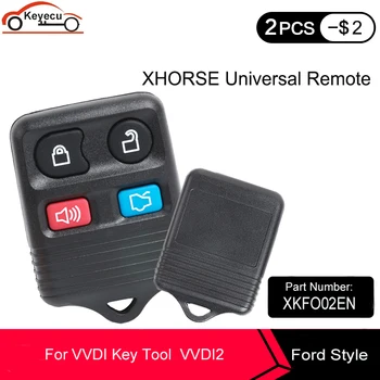 KEYECU 5pcs/veliko Xhorse za Ford Slog XKFO02EN 3+1 4 Gumb Univerzalni Daljinski Ključ za VVDI Ključno Orodje VVDI2, X022 Serije