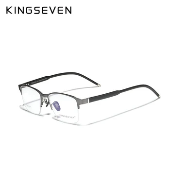 KINGSEVEN Čistega Titana Očal Okvir Moških 2020 Recept Oči Očala za Moške Kvadratnih Očala za Kratkovidnost Optični Okvirji za Očala