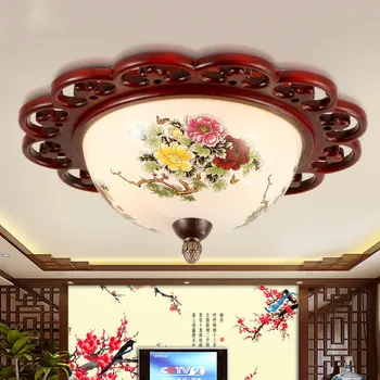 Kitajski stropne svetilke v dnevni sobi Kitajski slog starinsko spalnico študija modre in bele porcelanaste klasične lesa okrogle keramične svetilke