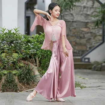 Kitajski Tradicionalni Folk Klasične Plesne Prakse Obleko Žensko Elegantno Telo Gaza Obleko Uspešnosti Obleko Jopico Cape Jakna