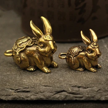 Kitajsko Novo Leto Trdna Baker Nebesno Lucky Rabbit Kip Okrasek Ključ Verige Figur Home Office Okraski, Dodatki Za Dom