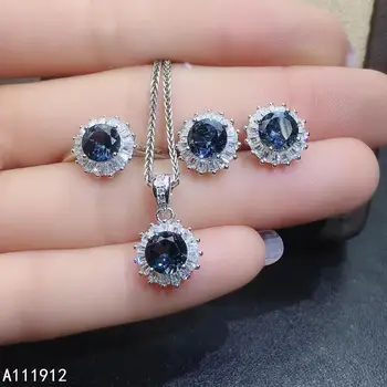 KJJEAXCMY fine nakit naravnih topaz 925 sterling srebro ženske, ogrlico, obesek verige uhani prstan iz podporo test trendy
