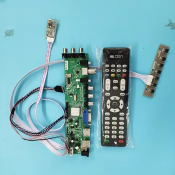 Komplet Za HDMIB140XW03 V0/V1/V2/V3, DVB-T, DVB-T2 1366 X 768 40pin VGA daljinskim LED Signalni krmilnik odbor digitalni WLED TV LVDS USB 14