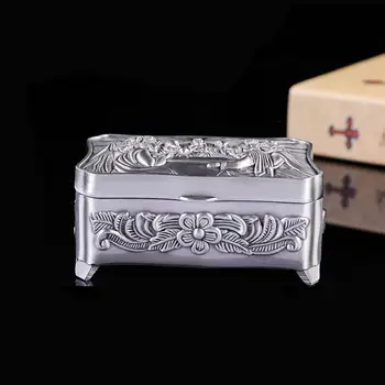 Kovinski Nakit Polje Majhne Trinket Nakit Škatla za Shranjevanje za Prstani Uhani, Ogrlica