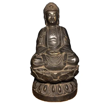 LAOJUNLU Čisto Bronasti Kip Bude 20 cm Visoki Kitajski Tradicionalni Slog Starine Likovne Umetnosti Darila, Obrti