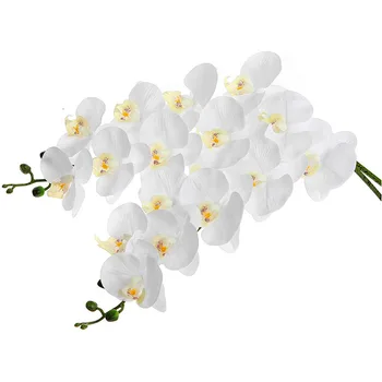 LBER 2Pcs 38inch Umetno Pravi Stik Orhideje Cvetje 9Heads Latex Phalaenopsis Stebla za DIY Poroko Centerpieces,Kuhinja