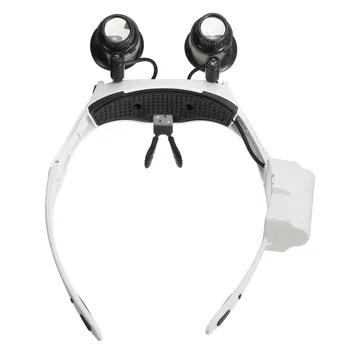 LED Magnifier 10X 15X 20X 25X Dvojno Eye Glasses Loupe Objektiv Zlatar Watch Popravila Meritev z 8 Objektiv LED lučka