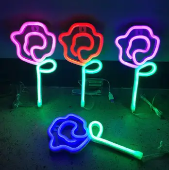 Led rose neonske svetilke modeliranje barva svetilke soba, spalnica Valentinovo dekoracijo