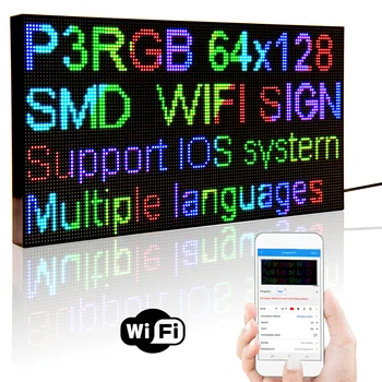 Led Zaslon Prijavite P3 39 CM RGB WiFi Programabilni Pomikanjem Sporočilo HD Široko Billboard Zložljivo Stojalo 5V Oglaševanje za Razsvetljavo, Trgovina