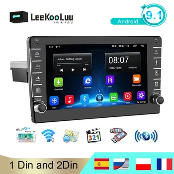 LeeKooLuu 2 Din Android 9.1 Avto Radio, GPS Navigacija Bluetooth Audio (zvok Bluetooth Stereo WIFI USB 1 Din Autoradio Video Avto Multimedijski Predvajalnik
