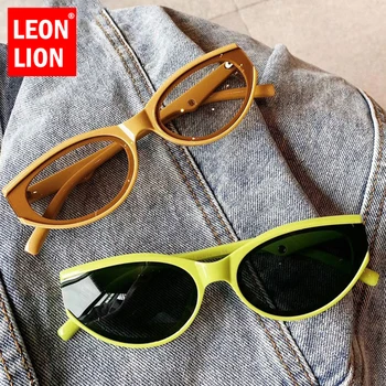 LeonLion 2021 Ovalne Mačka Oči, sončna Očala Ženske blagovne Znamke Oblikovalec Stekla Ženske Retro ženska Očala UV400 Modnih Odtenkih za Moške
