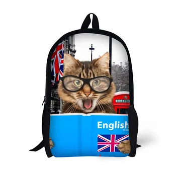 lep mačka natisne 17Inch šolsko torbo Modni Veliko zmogljivost Šolski nahrbtnik Prenosni šolsko torbo za visoke šole Fantje Dekleta