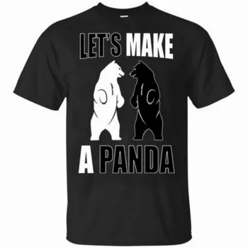 Let ' s Make A Panda. Smešno Črni Medved in Beli Medved T-Shirt Poletje Bombaža, Kratek Rokav, O-Vratu moška T Majica Novo S-3XL