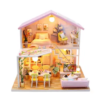 LIANYUN DIY Lutke Lesene DollHouses Miniaturni Lutka Hiša Igrače za Otroke, Darilo za Rojstni dan