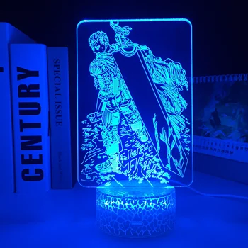 Luda Poguma Belo Podlago Luč za Spalnice ali Dekorativne Noč Svetlobe Otroci Darilo za Rojstni dan Soba Manga namizne Svetilke Anime Slika 3D LED