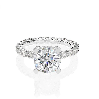 Luksuzni 100% 925 Sterling Srebro Ustvarili Poročni Prstani Za Ženske Visoko Vsebnostjo Ogljika Diamond Elegantno Obletnico Stranke Fine Nakit Darilo