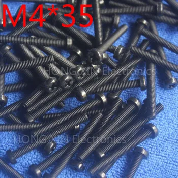 M4*35 Black 35mm 1pcs Krog Glave najlon Vijak plastični vijaki čisto nov RoHS Pritrdilnih elementov Izbor PC/odbor DIY
