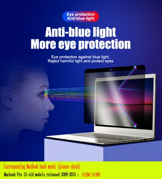 Magnetni Zasebnosti Filter Anti vohun PET Zasloni zaščitno folijo Za MacBook stare Pro15 palčni 2009~2015 sprostitev A1398 A1286