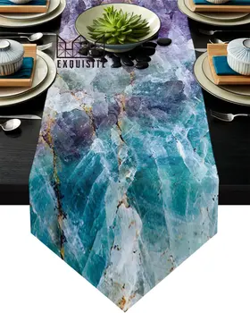Marmor Granit Lesa Vijolično-Moder Namizni Tekač Sodobne Tabela Zastavo Doma Stranka Državi Poročno Dekoracijo Prtom Namizne Tekače