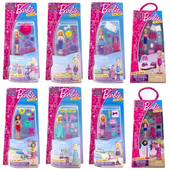 Mega Bloks Barbie Lutka Nastavite Izobraževalne Igrače, Moda Lutka Mini Lutka gradniki Gradnje Play House Igrače Otroke Darila