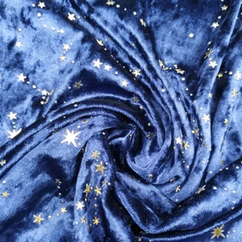 Mehko Modre Bleščice Porjavelost Zvezde Drobljen Žametne Tkanine za Obleko Tkanine za Meter, Roza, Črna 145 cm Širok