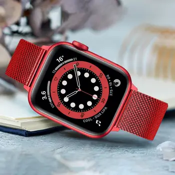 Milanese iz Nerjavečega Jekla Watchband za iWatch Apple ura SE Series 8 7 SE 6 5 4 3 2 1 38/40/41/42/44/45/49 mm Očesa Pasu Trak
