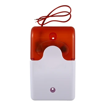 Mini Žično Strobe Sireno Opozorilni Trajne Dc 12V Zvočni Alarm Utripanje Svetlobe, Zvoka Sirene Rog Home Security Alarmni Sistem 115Db Oran