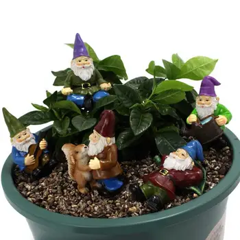Miniaturni Pravljice Vrt Gnomes Set Mini Glasbeni Vrt Gnome Kip Nastavite Nepremočljiva Smolo Pravljice Vrt Mikro Figurice Okraski