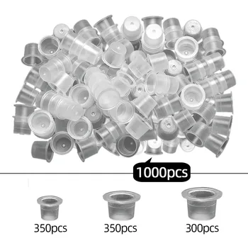Mix 1000pcs S/M/L Tatoo Črnilo Pokal Skp za Enkratno uporabo Plastičnih Microblading Pribor Oskrbe Pigment Jasno Imetnik Rack Posoda