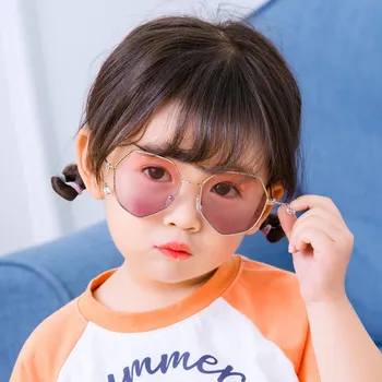 Moda Otroke Kvadratnih Kovinskih sončna Očala Anti-odsevni Ogledalo Klasičnih Fantje In Dekleta Očala na Prostem, Otroci sončna Očala Uv400