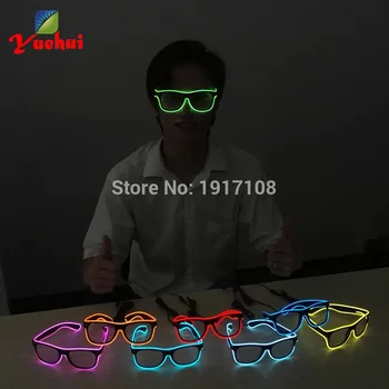 Modni oblikovalec blagovne Znamke Sijaj LED Očala Neon LED sveti Sonce Očala Rave Party Dekorativni Svetlo SunglassesPowered z Baterijo