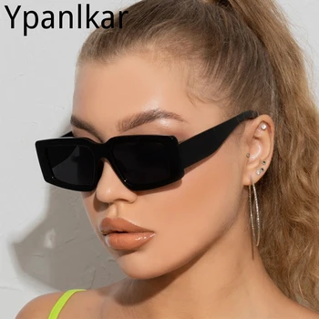 Moške Kvadratnih sončna Očala Črna Prevelik Hip Hop Punk Ženske Retro sončna Očala Jelly Barvni Trendi sončna Očala Odtenki Moških UV400