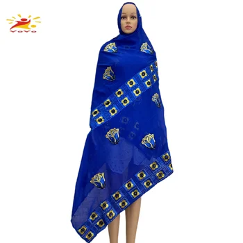 Muslimanski Moda 100% CottonHijab Multi-barvni Vezenje Design Šal Šal Ženske Verski Vodja Zaviti Šal Velikosti