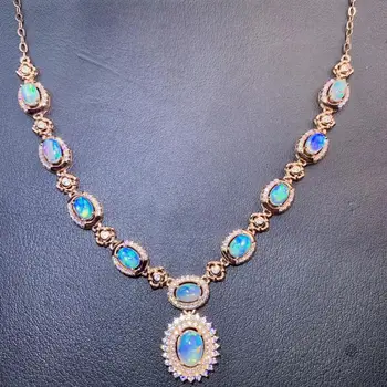 na prodajo očarljivo ognjemet barv moda naravnih opal gemstone ogrlica srebrno ogenj barva pravi silver stroškovno učinkovito spodbujanje