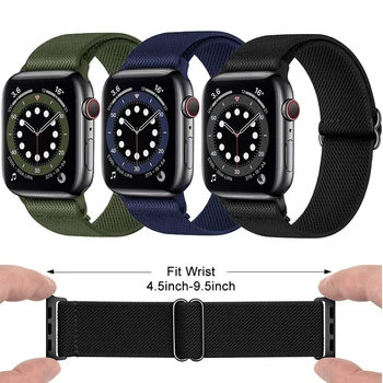 Najlon Solo Watch Trak za Apple Gledati Serije 6 SE 38 mm 6 5 4 3 2 1 Elastično Zapestnico za Iwatch Band 38 mm 40 mm 42mm 44 mm Zanke