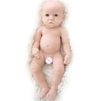 Najnovejše 16inch Mehko Dekle Polno Trdna Silikonski Prerojeni lutke za Vgradnjo DIY Unpainted Newborn Baby Doll Kompleti