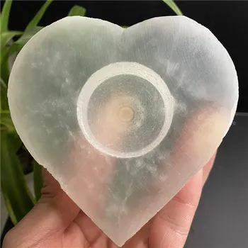 Naravni Quartz Crystal Selenit Srce Sveča Reiki Healing Home Decor Mineralnih Odvzem
