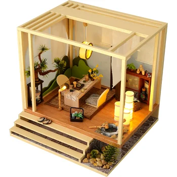 Nedokončane 3D DIY Miniaturni Lutke Kit Čaj Hiši Otroci Obrti DIY Igrače Božič Darilo za Rojstni dan