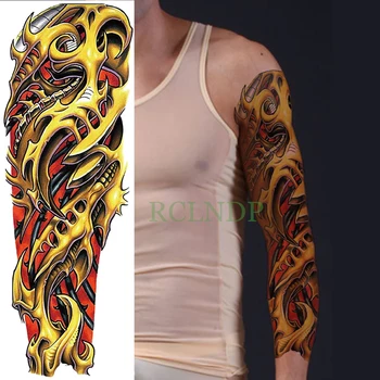 Nepremočljiva Začasni Tattoo Nalepka, Mehanika Kul polno roko velikosti ponaredek tatto flash tattoo rokav za moške, ženske lady