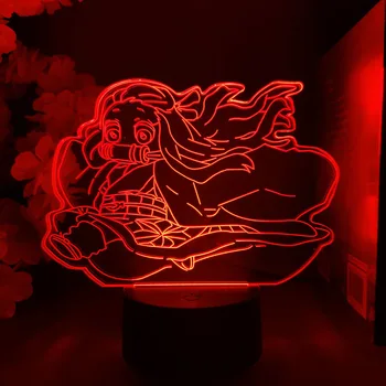 Nezuko Kamado 3D, Anime Lučka Srčkan Soba Dekoracijo pleksi steklo, Anime Lučka Demon Slayer LED Anime Svetlobe Nezuko Kimetsu Ne Yaiba