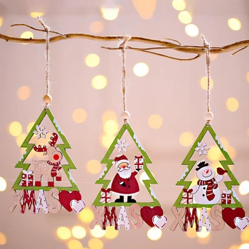 Nov Božični Okraski Leseni Santa Claus Obesek Votlih Božično Drevo Obesek Dom Dekoracija Spalnica Dekor Dodatki