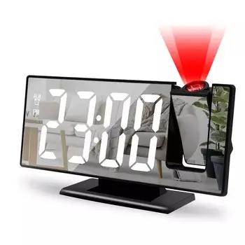 Nova 3D Projekcija Alarm Ura LED Ogledalo, Prikaz Ure S Snooze Funkcijo Za Domače Spalnice Office Desktop Tabela Ura